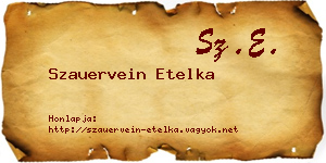 Szauervein Etelka névjegykártya